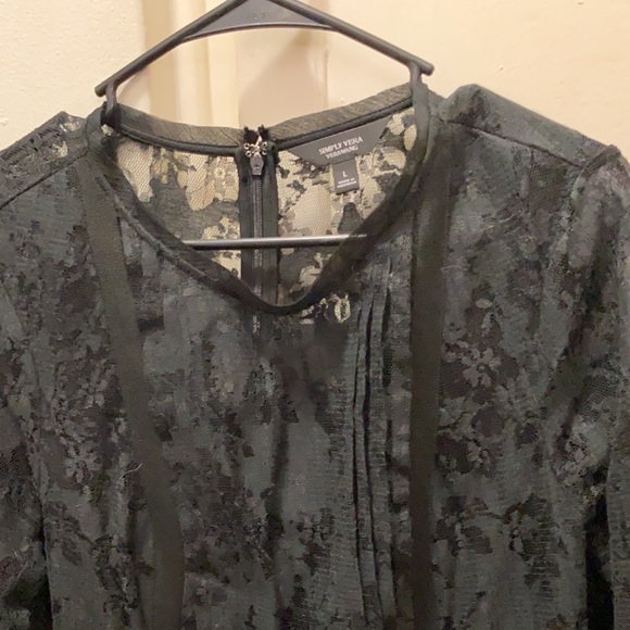 Simply Vera Wang Lace Dress Sheet Sleeve in Black - Picture 8 of 9